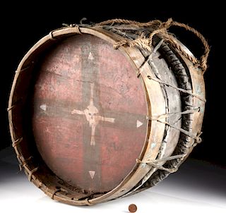 19th C. Mexican Wood Drum - Doliente de Hidalgo