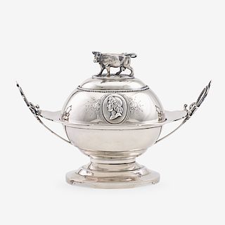AMERICAN SILVER BUTTER DISH