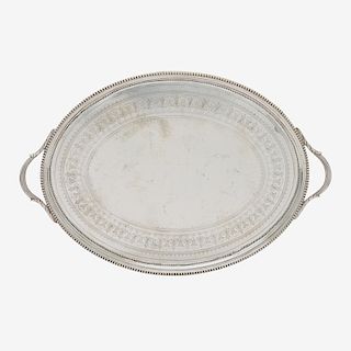 VICTORIAN SILVER SERVING TRAY