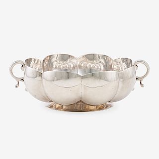 MEXICAN STERLING SILVER TWO-HANDLED BOWL
