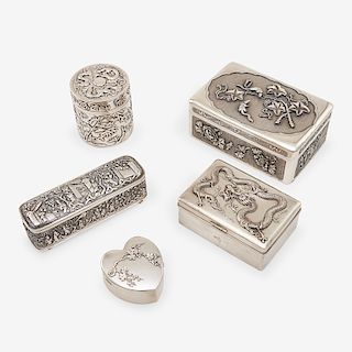 CHINESE SILVER BOXES