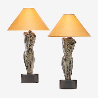 PAIR OF HEIFETZ TALL FIGURAL TABLE LAMPS