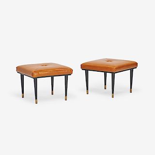 AMERICAN PAIR OF SQUARE BENCHES