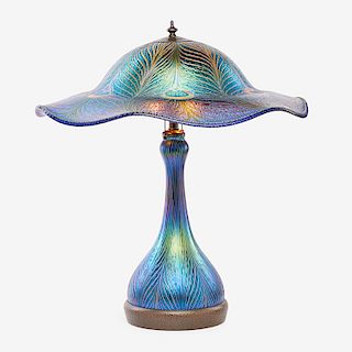 CHARLES LOTTON "PEACOCK FEATHER" TABLE LAMP