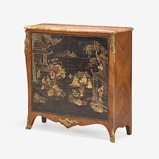 LOUIS XV STYLE TULIPWOOD AND LACQUER CABINET