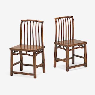 PAIR OF CHINESE HUANGHAULI SIDE CHAIRS