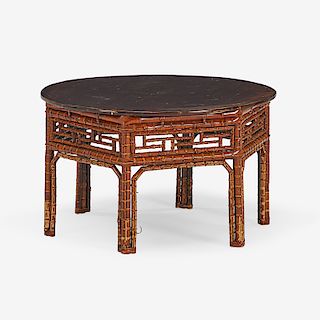 CHINESE ELM AND BAMBOO TABLES
