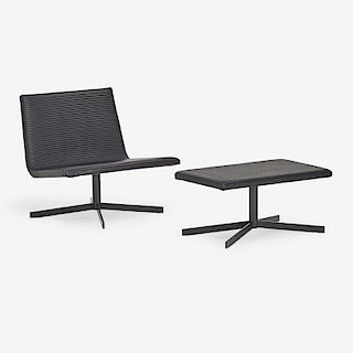 VINCENT VAN DUYSEN VVD SWIVEL LOUNGE CHAIR AND OTTOMAN