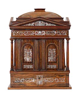 William IV  inlaid hardwood ladies table cabinet