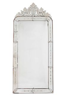 An imposing Venetian acid etched mirror
