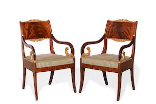 A pair of Baltic Neoclassical armchairs