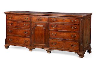 A George III oak low dresser