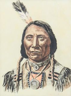 Joe Ruiz Grandee, (American, b. 1929), Red Cloud