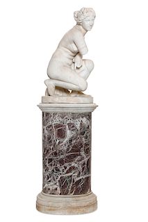 An Italian marble figure of the  Crouching Venus