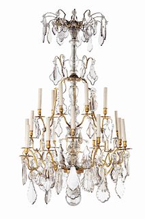 A Louis XV style eighteen light chandelier