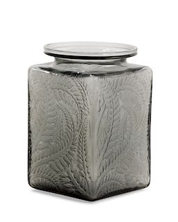 A Rene Lalique smoky topaz glass vase: Myrrhis