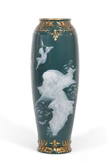 A Continental glazed earthenware vase