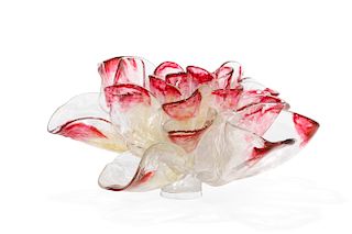 Martin Blank, glass, Cranberry Lotus flower