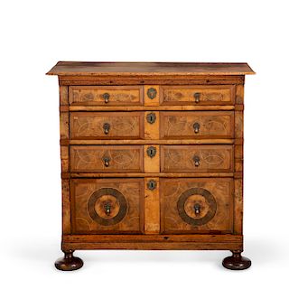 A William and Mary style chest of drawers