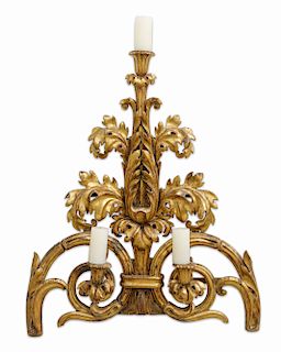 An Italian Baroque giltwood hanging pricket