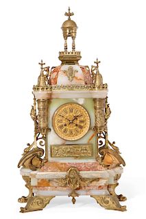 A Renaissance Revival marble mantel clock