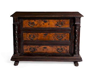 An Italian Baroque walnut chest