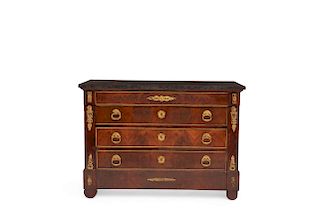 A Louis Philippe bronze mounted mahogany commode