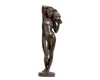 A French bronze figure: La Source,  Falguiere
