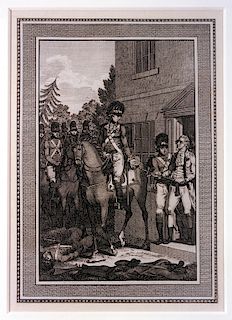 The American General Lee taken Prisoner by Lieutenant Colonel Harcourt of the English Army, in Morris County, New Jersey [1776] 
Lin...