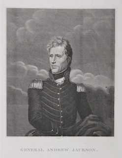 JOHN RUBENS SMITH AFTER JOHN VANDERLYN 
General Andrew Jackson 
Copperplate line engraving, ‘Smith scul.’, nd. [c. 1820], np. [New Y...