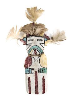 A Hopi Polik Mana Flat Kachina Height 7 1/4 inches.