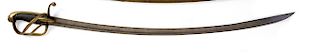 FRENCH OFFICER’S SABER FOR LIGHT ARTILLERY, HUSSARS, LANCERS, AND CHASSEURS A CHEVAL, C. 1812 

Brass hilt with D-knucklebow, quillo...