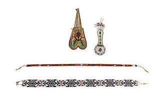 Four Plains Beaded Items Length of first 14 x width 5 inches.