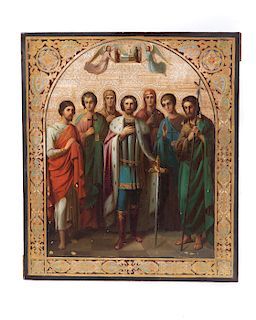 A Russian icon of St. Alexander Nevsky, saints