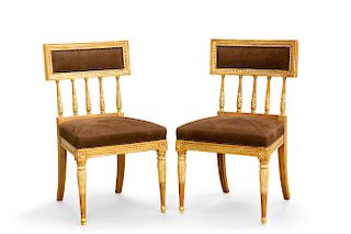 A pair of Swedish Neoclassical style  side chairs