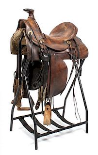 A Rare 3/4 Seat Texas Trail Style Saddle Seat size 14 inches.