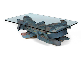 Laddie John Dill, cement glass, coffee table