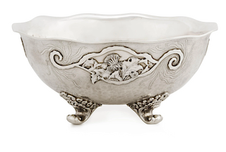 A Whiting silver Japanese style center bowl