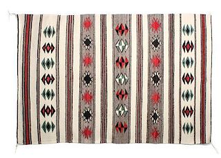 Three Navajo Rugs First: 74 3/4 x 38 inches.