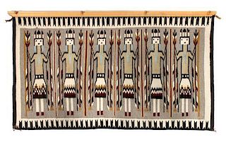 Three Contemporary Yei Weavings Largest: 72 x 51 inches.