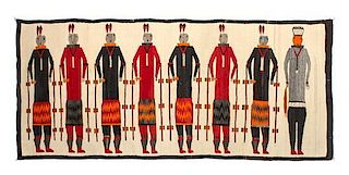 A Navajo Yeibech-ai Rug 35 3/4 x 82 inches.