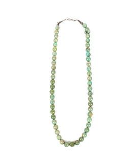 A Southwestern Turquoise Bead Necklace Length of first 21 inches.