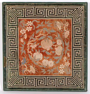 Chinese Velvet and Silk Panel