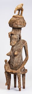 African Senufo Mother and Child Figural Statue