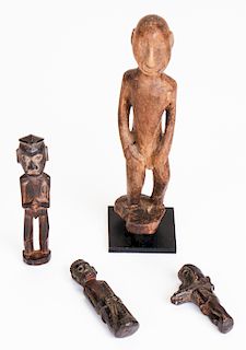 Group of 4 African Carved Wood Figurines