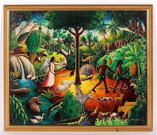 Andre Normil (Haitian, 1934-2014) Garden of Eden