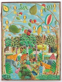 Bien-Aime Sylvain (Haitian, b. 1936) Garden of Eden