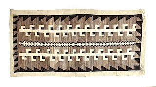 Two Navajo Transitional Weavings First: 110 1/2 x 53 1/2 inches.