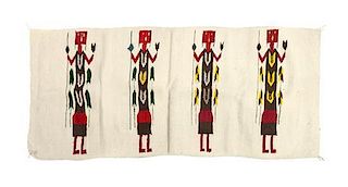 A Navajo Yei Rug 28 x 56 inches.