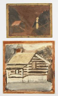 Jimmy Lee Sudduth (1910-2007) Two Paintings